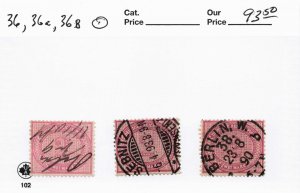 GERMANY  36, 36A, 36B  USED   (scans enlarge when you open)