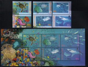 Australia #1462-5 mint set, World Down Under, issued 1995