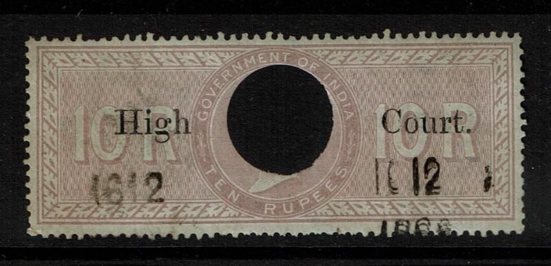 India 1869 10R High Court Used / BF# 35 - S2291