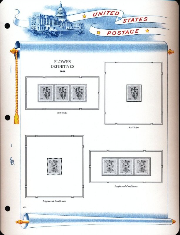 WHITE ACE 2024 UNITED STATES Regular Issue Plate Blocks Supplement USR-PB55