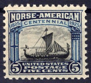 US 621 MNH VF 5c  blue & black Norse-American Viking Ship ZAYIX 0424MAR0062