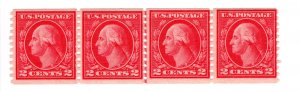 United States Scott # 455 strip of 4 with Joint Line Pair - MH