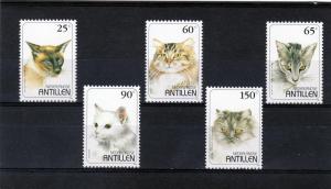 Netherlands Antilles 1995 CATS set (5) Perforated Mint (NH) scott750-54