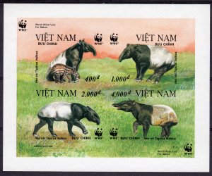 Vietnam 1995 Sc# 2627  WWF Malayan Tapir Souvenir Sheet Imperforated MNH