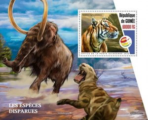 Guinea Wild Animals Stamps 2020 MNH Extinct Species Mammoths Tigers 1v S/S