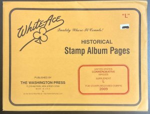 White Ace Historical Stamp Album Pages US Comm Singles Supplement L 2009 NEW