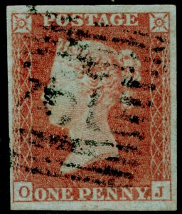 SG9, 1d pale red-brown PLATE 160, FINE USED. Cat £50. 4 MARGINS. OJ 