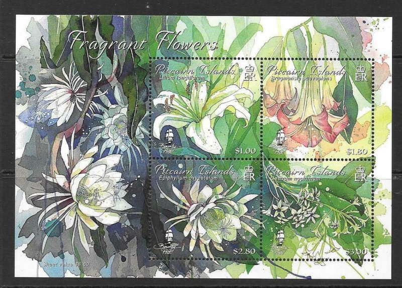 PITCAIRN ISLANDS 2019 FRAGRANT FLOWERS SHEETLET MNH