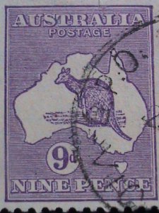 ​AUSTRALIA-1913 SC#9 OVER 100 YEARS-KANGAROO & MAP 9 P USED-VERY FINE