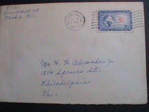 ​UNITED STATES,1957 COMMERCIAL COVER-65 YEARS OLD FANCY CANCELLED-USED VF