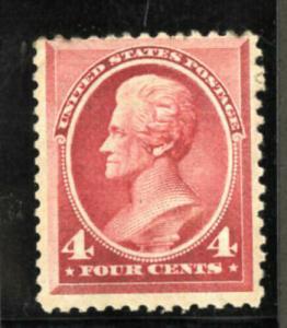 US Stamps # 215 4c Jackson FVF OG LH