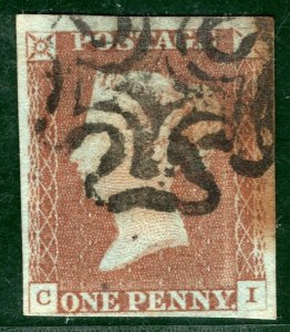 GB QV 1841 Penny Red Stamp MALTESE CROSS MX (CI) 1d Red BLRED42