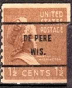 US Stamp #840x61 Martha Washington Regular Issue 1938 w/ Precancel