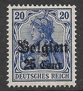 BELGIUM GERMAN OCCUPATION 1916-18 25c on 20pf Germania Sc N18 MLH