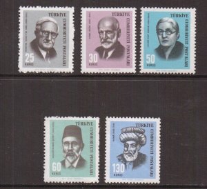 Turkey  #1694-1698   MNH  1966  portraits