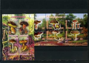 CHAD 2011-2012 MUSHROOMS 2 SHEETS OF 4 & 6 STAMPS MNH