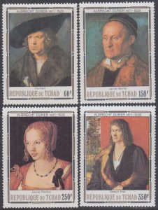 CHAD Sc # 354-7 CPL MNH SET of 4 DIFF DURER PAINTINGS