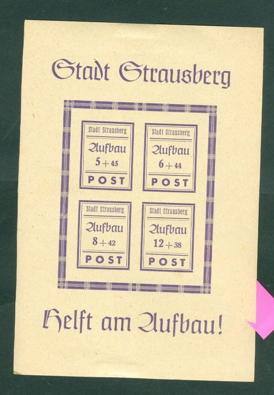 Germany. 1946. Local Issue Strausberg Soviet Occ. Block.Purple. Imperf. See Con. 