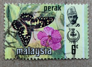 Perak 1971 6c Butterflies, used. Scott 149, CV $1.75. SG 175