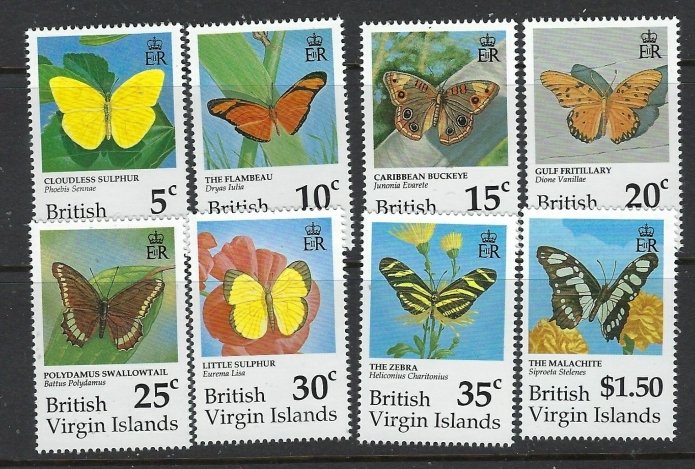 British Virgin Is 711-18 MNH 1991 Butterflies