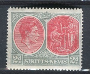 ST. KITTS; 1938 early GVI pictorial issue fine Mint hinged Shade of 2d. value