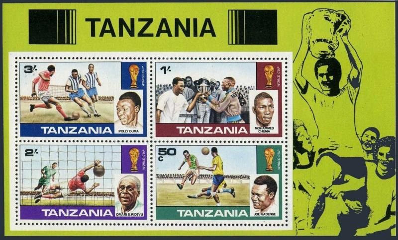 Tanzania 95-98,98a,MNH. Michel 95-98,Bl.11. World Soccer Cup Argentina-1978