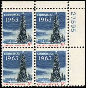 US #1240 CHRISTMAS MNH UR PLATE BLOCK #27595