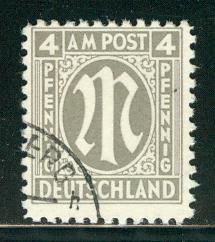 Germany AM Post Scott # 3N3a, used, variation