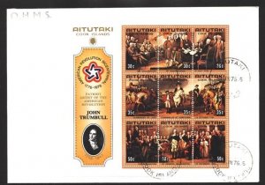 COOK IS AITUTAKI 1976 American Bicentenary mini sheet FDC..................90316