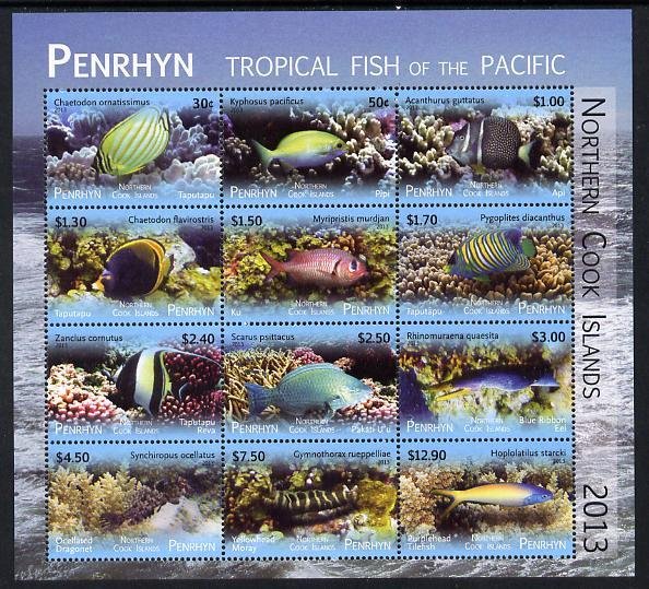 PENRHYN - 2013 - Tropical Fish - Perf Miniature Sheet - Mint Never Hinged