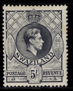 SWAZILAND GVI SG37, 5s grey, M MINT. Cat £75. PERF 13½ X 13