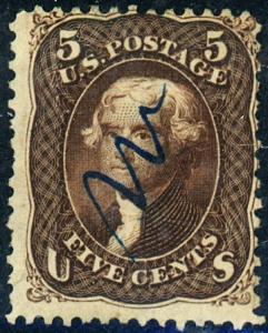 U.S. #76a Used Black Brown Fine Cat$400