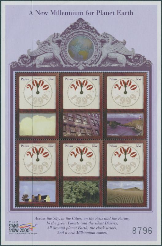 Palau 2000 SG1697-1702 New Millennium MS MNH