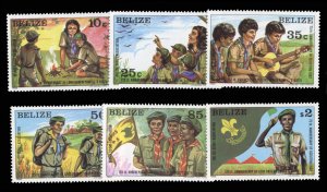 Belize #638-643 Cat$24.40, 1982 Boy Scouts, set of six, never hinged