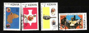 Kenya-Sc#167-70- id2-used set-Pope John Paul II-1980-