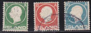 Iceland # 92-94, Frederik VIII, Used, Third Cat