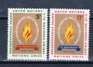 United Nations NY 121-22 Unused set Flame 1963 (MV0419)