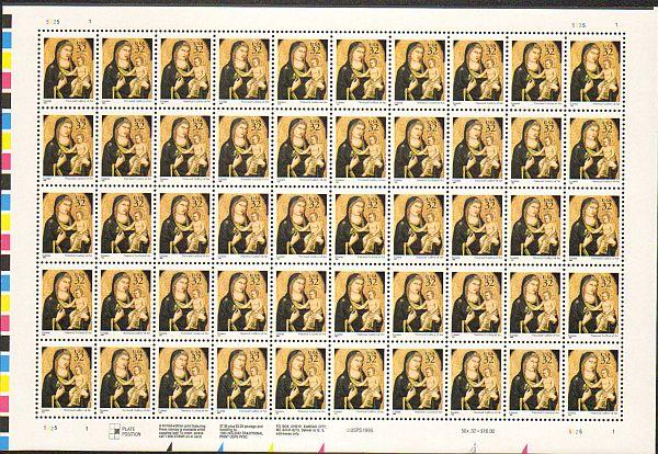 US #3003 Mint Sheet Madonna & Child christmas