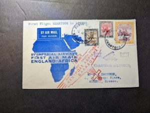 1931 Sudan Airmail First Flight Cover FFC Khartoum to Athens Greece