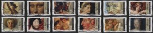 France 6294-6305 (used set of 12) details from art works (2021)