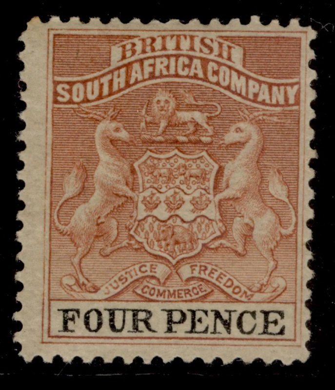 RHODESIA QV SG22, 4d chestnut & black, M MINT. Cat £48. PERF 14