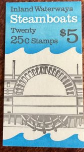 US #BK166 MNH Booklet of 20 P#1 Steamboats SCV $12.00 L42