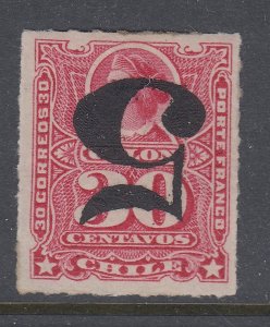 Chile 1900 5c on 30c Inverted Surcharge M Mint. Sct 50a