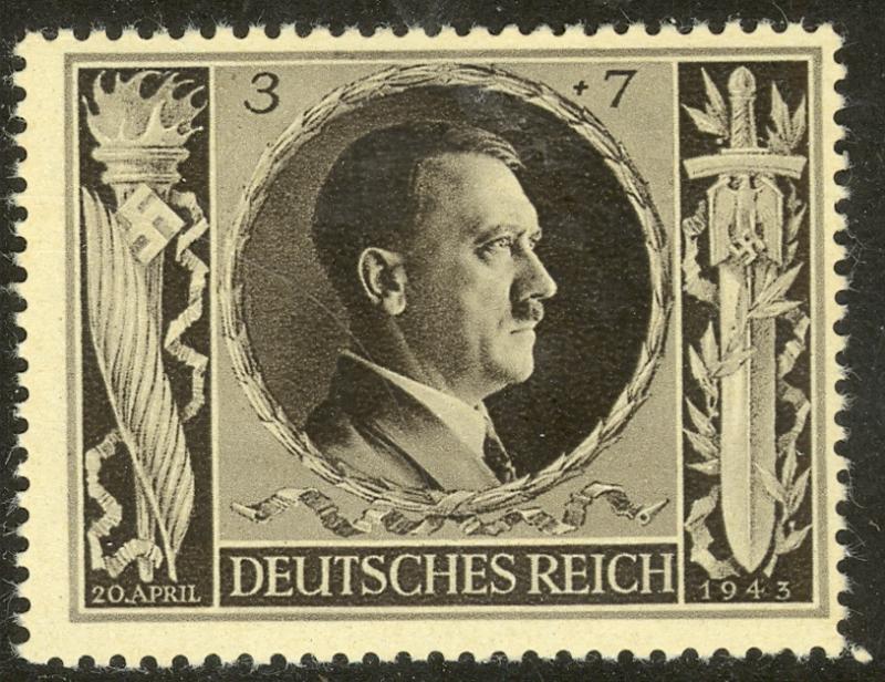 GERMANY 1943 3+7pf HITLER BIRTHDAY Semi Postal Issue Sc B231 MH
