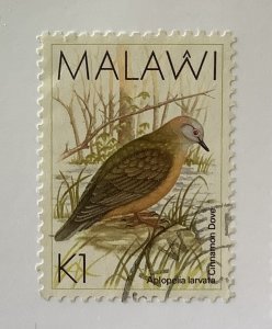 Malawi 1988  Scott 530  used - 1k,  birds,  Cinnamon dove
