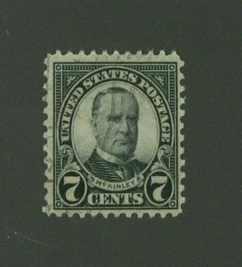 US 1927 7c black McKinley, Scott 639 used, Value = 25c