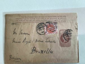 Lincoln England 1896 to Royal history museum Brussels stamps wrapper Ref R25596