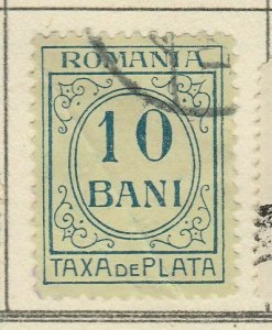 A5P47F116 Romania Postage Due Stamp 1911 10b used-