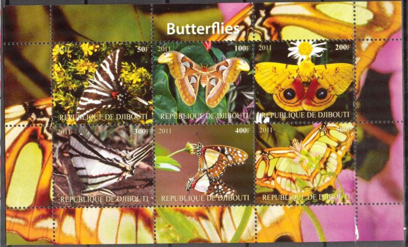 Djibouti 2011 Butterflies MNH Cinderella !