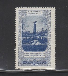 German Collector Stamp K&K Infantry Regiment #75 Neuhaus Memorial - MLH OG